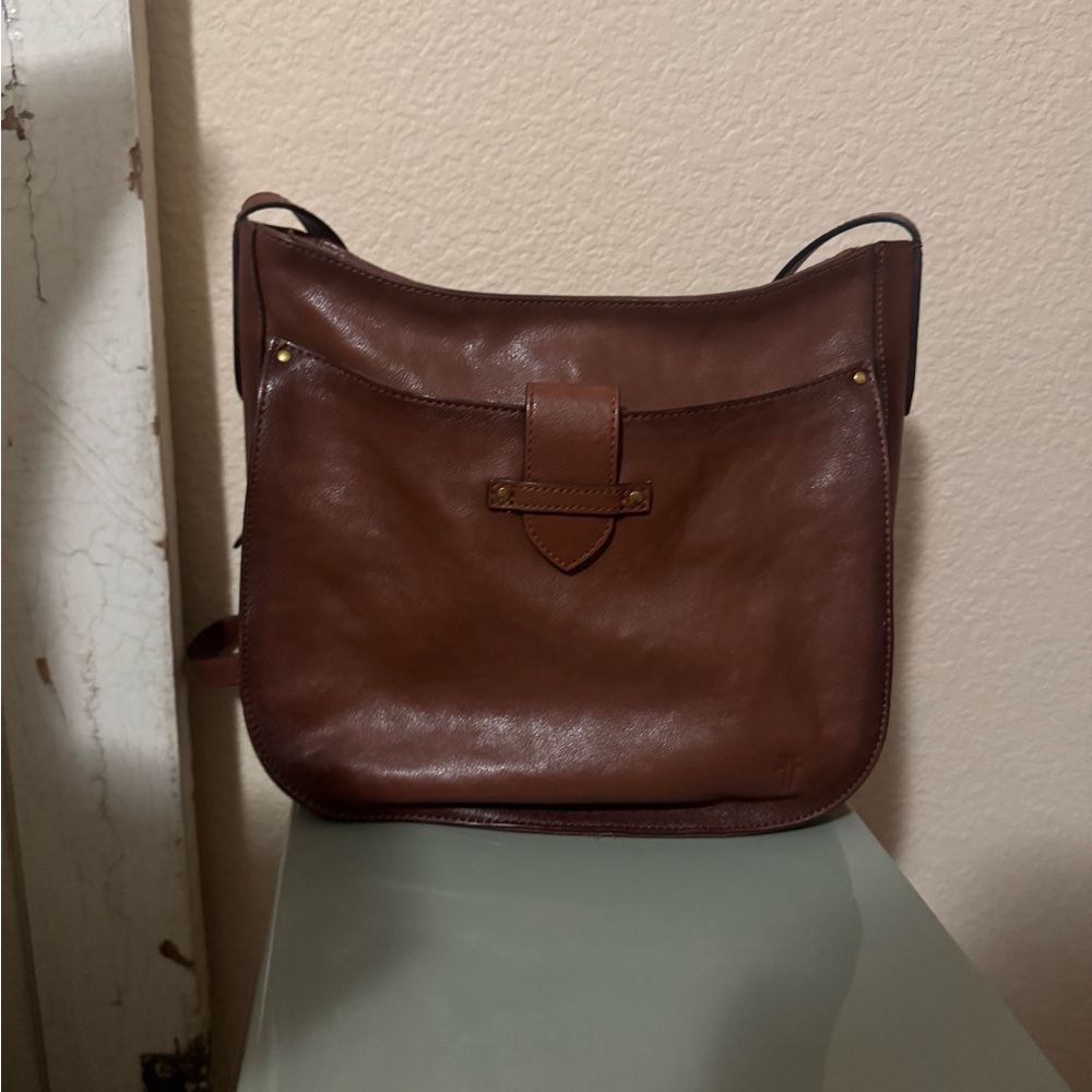 Frye Brown Leather Olivia Crossbody Bag